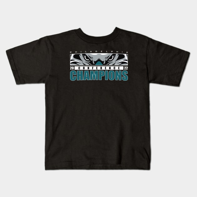 Philadelphia Eagles NFC Champions 2022 Kids T-Shirt by Nagorniak